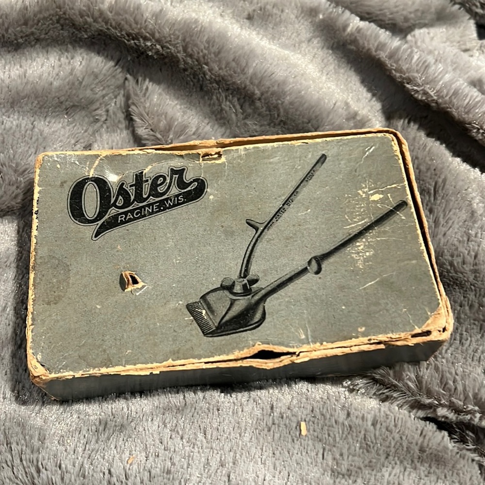 Vintage Oster hair clippers, with original tag Schuster’s Milwaukee but NO BOX
